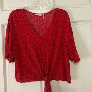 Red Polka Dot Women's Top